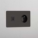 Double USB 30W & French Module - Bronze Black