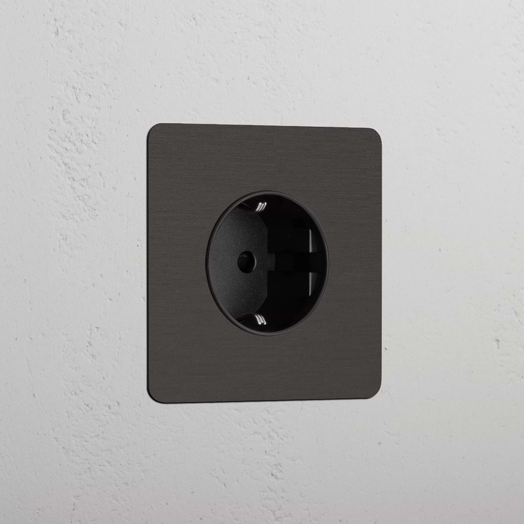Single Schuko Module - Bronze Black