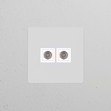 Single 2x TV module, paintable white, designed for single sockets & modules installation.