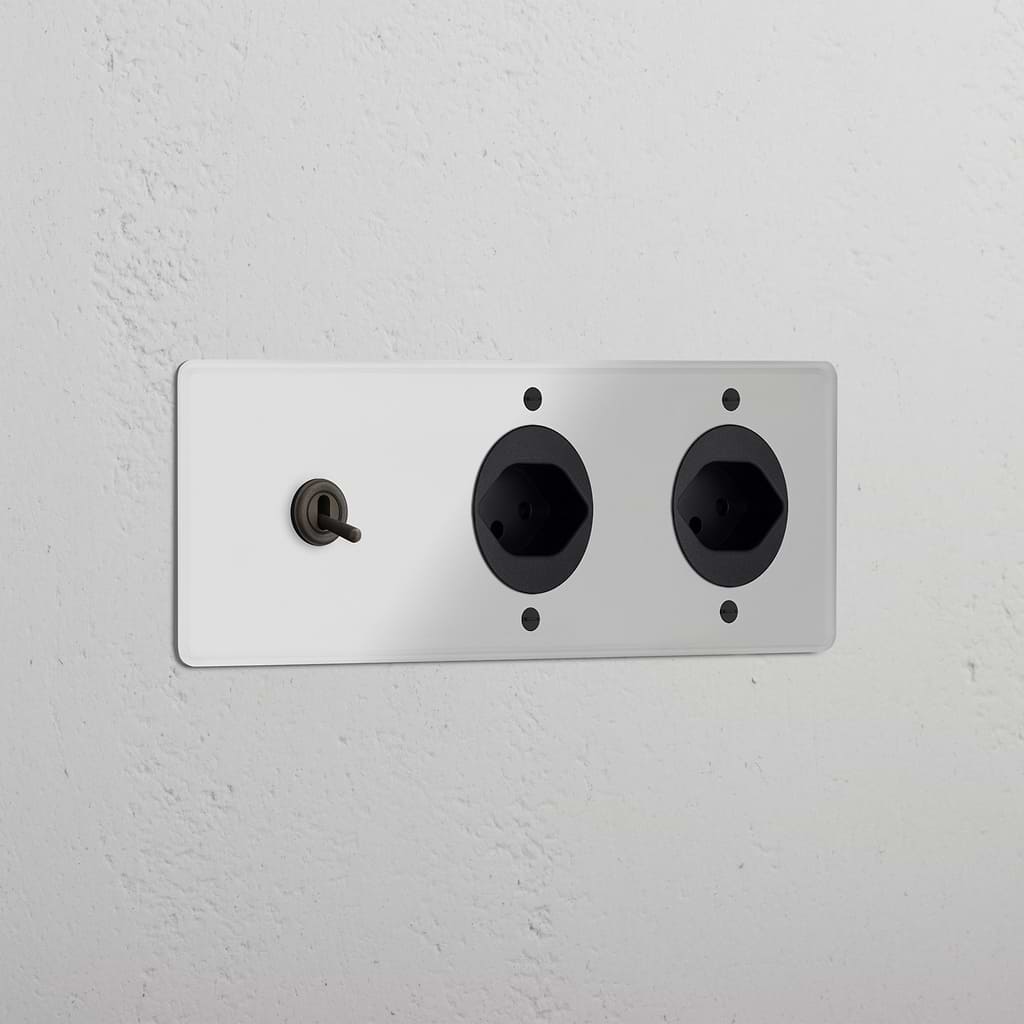 Triple Toggle & 2x Swiss Module Round - Clear Bronze Black 