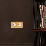 Double 2x Swiss Module Round - Antique Brass White