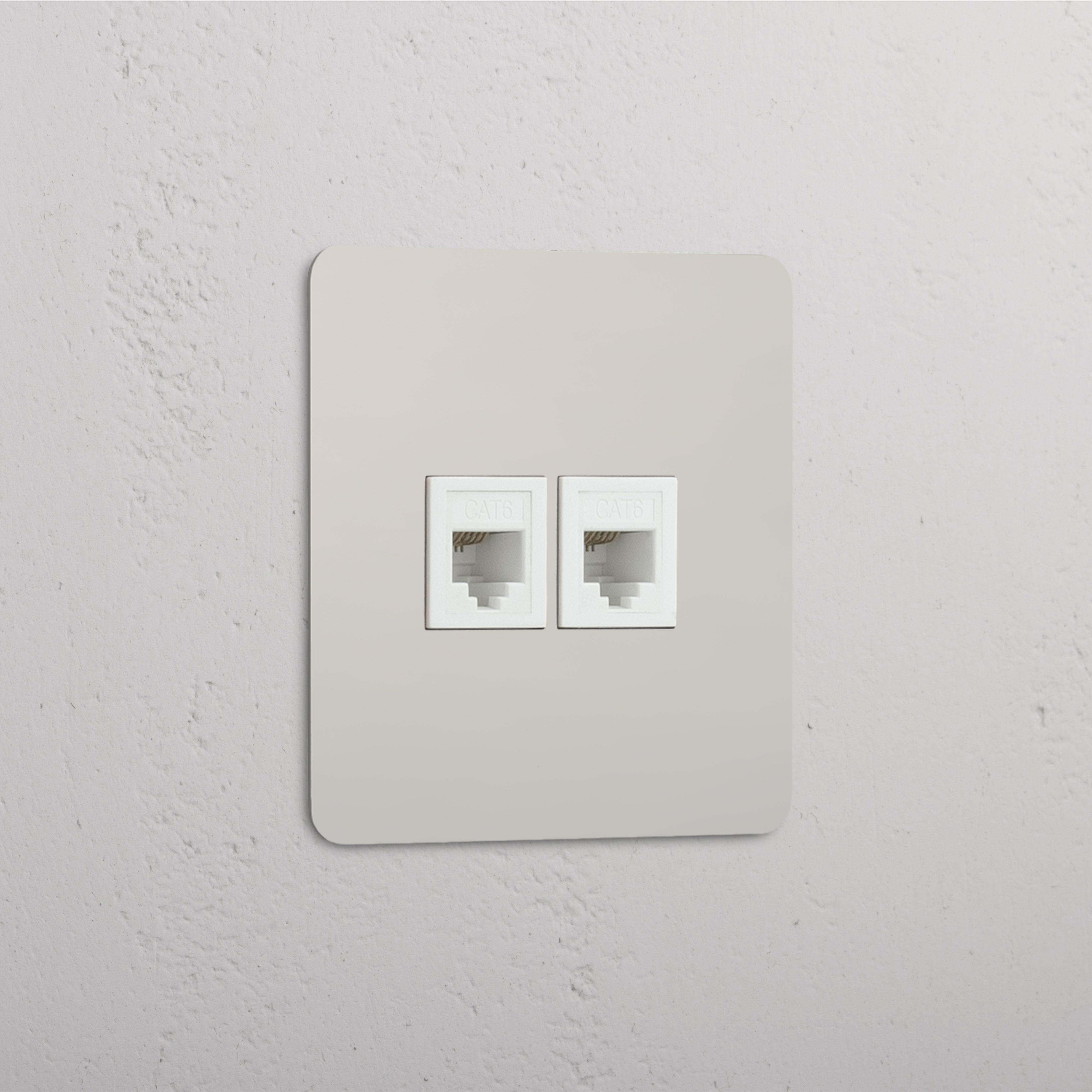 Dual Network Connectivity Accessory: Polished Nickel White Single 2x RJ45 Module