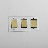 Triple Rocker Switch in Clear Antique Brass Black with 3 Positions - Modern Lighting Solution