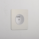 Single French Power Module - Polished Nickel White