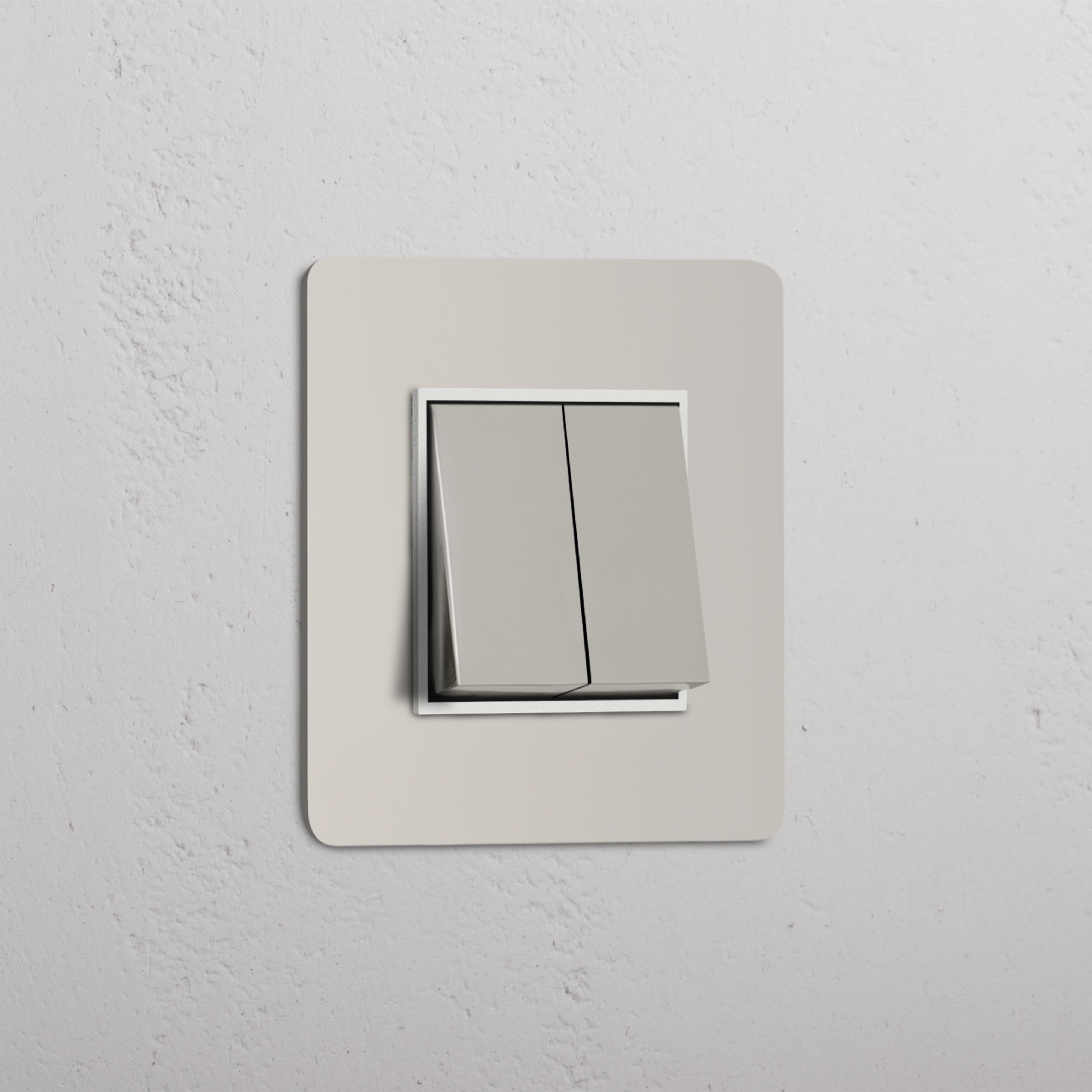 Dual Light Control Switch: Single 2x Rocker Switch in Polished Nickel White