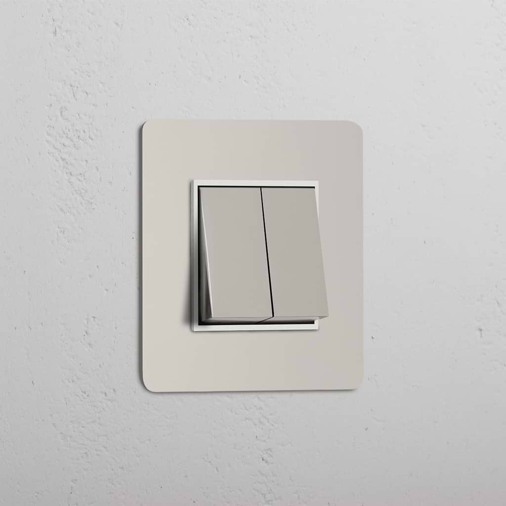 Dual Light Control Switch: Single 2x Rocker Switch in Polished Nickel White