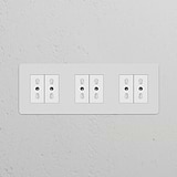 Triple 6x Bipasso Power Module in paintable white, designed for triple sockets and modules installation.
