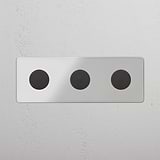 Sophisticated Triple Dimmer Switch in Clear Bronze for Advanced Lighting Control on White Background