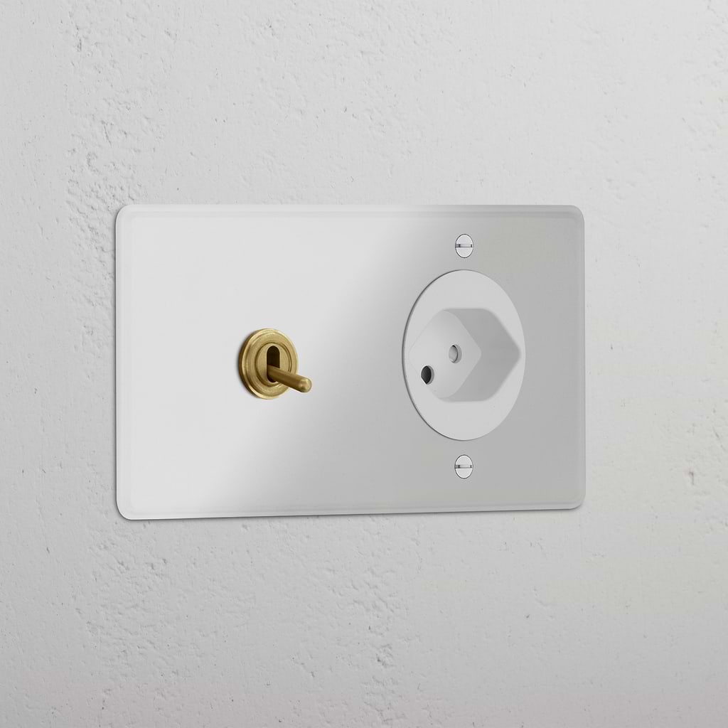 Double Toggle & Swiss Module Round - Clear Antique Brass White 