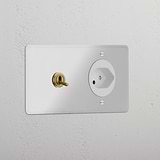Double Toggle & Swiss Module Round - Clear Antique Brass White 