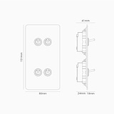 Double 4x Vertical Toggle Switch – Paintable Bronze 