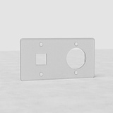 Double 1x Keystone & 1x Module Plate Round EU - Clear White 