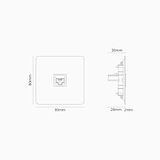 Single RJ45 Module - Antique Brass White