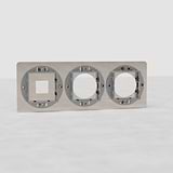 Triple 1x Keystone & 2x Module Plate Round EU - Polished Nickel