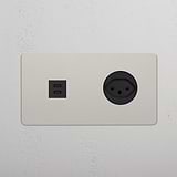 Double USB 30W & Swiss Module - Polished Nickel Black