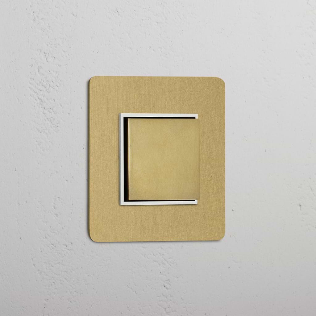 Central Rocker Switch in Antique Brass White - Convenient Control