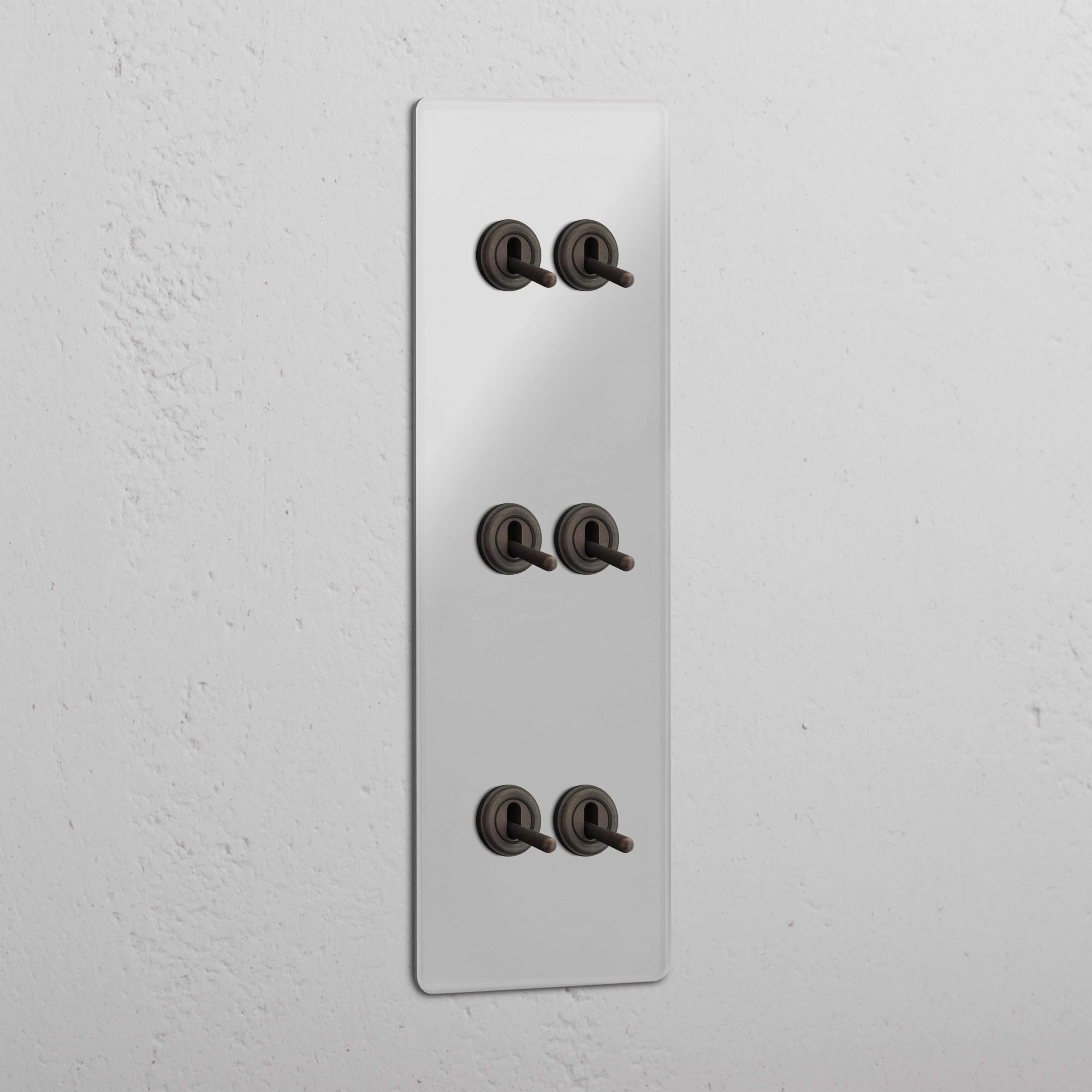 Vertical Six-Position Triple Toggle Switch in Clear Bronze - Superior Light Management System