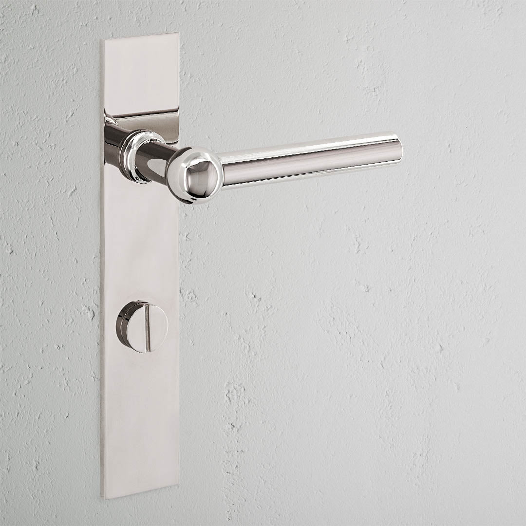 Harper Long Plate Sprung Door Handle & Thumbturn - Polished Nickel