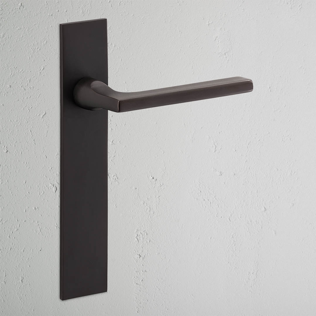 Clayton Long Plate Sprung Door Handle - Bronze
