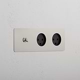 Triple Toggle & 2x Danish Module Round - Polished Nickel Black  