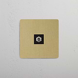 Antique Brass Black Single Satellite Module, Sleek Design on White Background