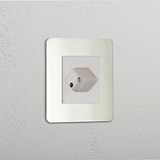 Swiss socket in Polished Nickel White on White Background