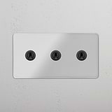 Clear Bronze Triple Toggle Switch - Comprehensive Light Management Tool on White Background