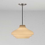 Brookfield Medium Pendant Light Opal Glass - Polished Nickel