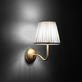 Medium Malvern Wall light in Alabaster White at an angle and turned on