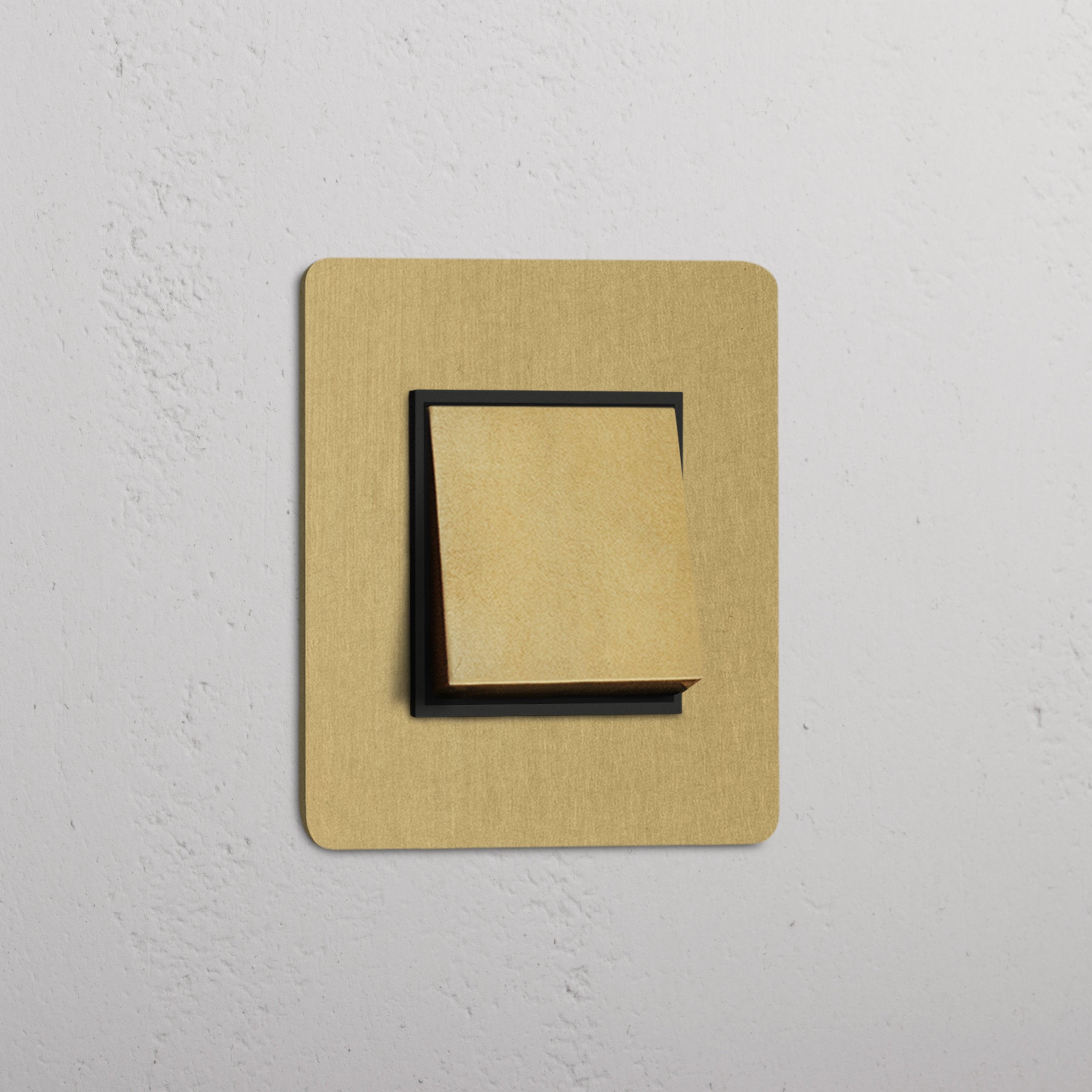 Single Rocker Switch in Antique Brass Black - Stylish Home Detail