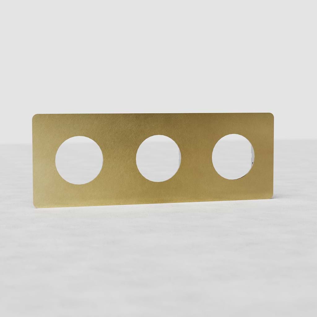 Triple Module Plate Round EU - Antique Brass