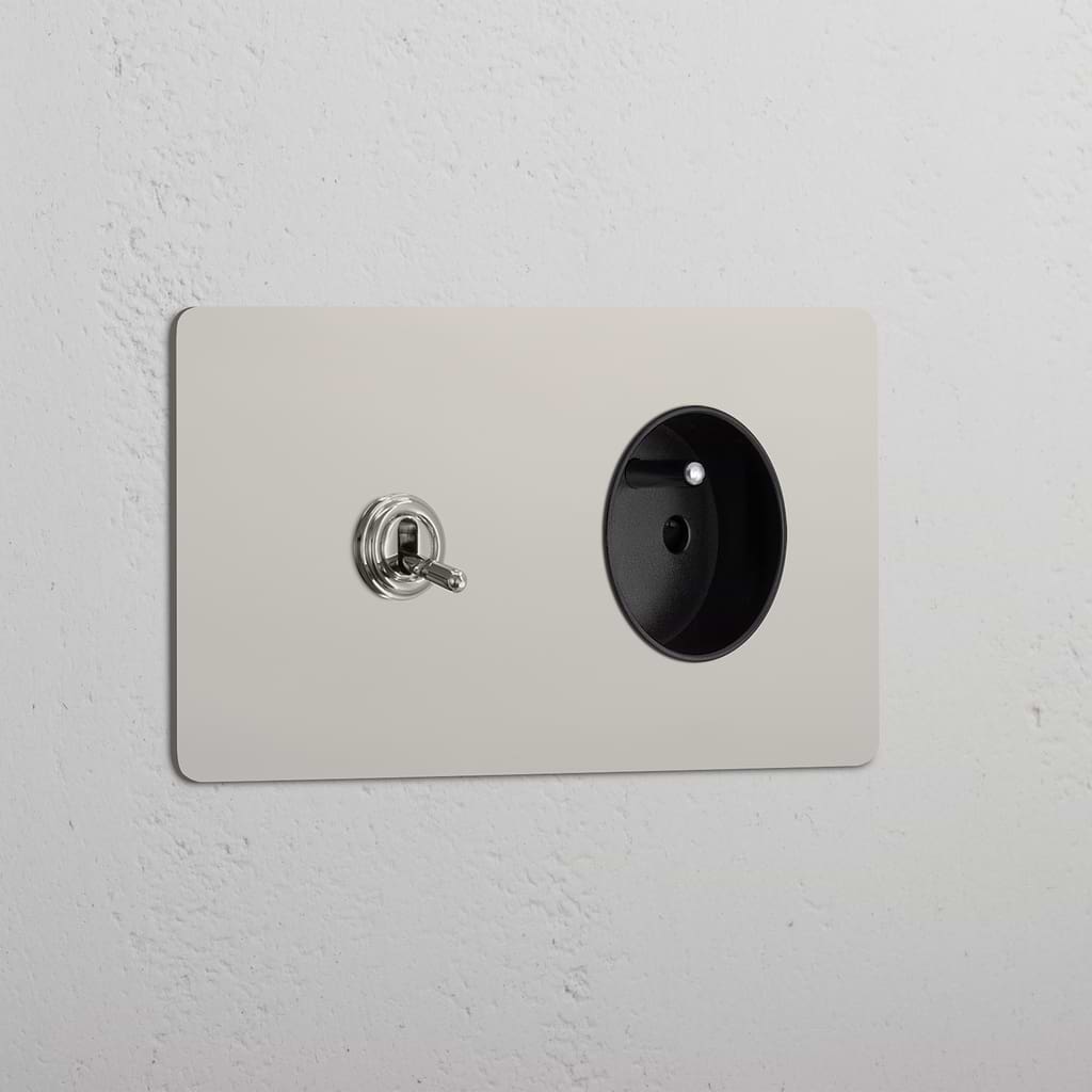 Double Toggle & French Module Round - Polished Nickel Black 