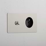 Double Toggle & French Module Round - Polished Nickel Black 
