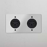 Double 2x Swiss Module Round - Clear Black