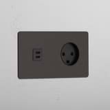 Double USB 30W & Danish Module - Bronze Black