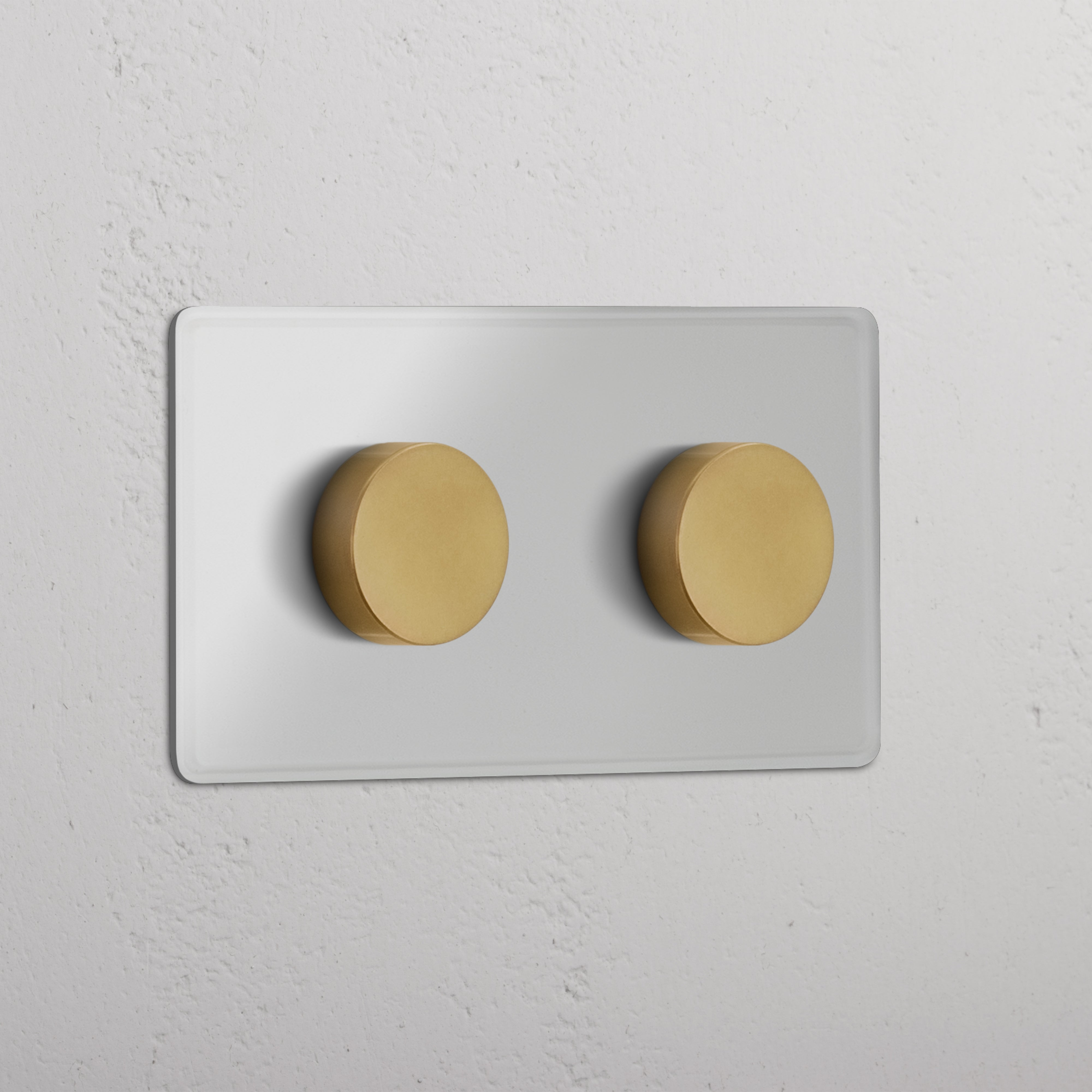 Clear Antique Brass Double Dimmer Switch - Customizable Light Control Accessory