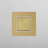 Easy-to-Use Central Rocker Switch in Antique Brass White on White Background