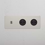 Triple Toggle & 2x French Module Round - Polished Nickel Black  