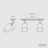 Baylis Double 50mm Spotlight - Polished Nickel