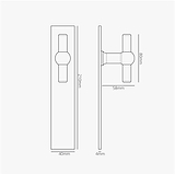 Harper T-Bar Long Plate Sprung Door Handle – Polished Nickel