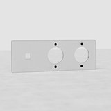 Triple 1x Switch & 2x Module Plate Round EU - Clear Black