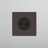 Single Schuko Module Round - Bronze Black