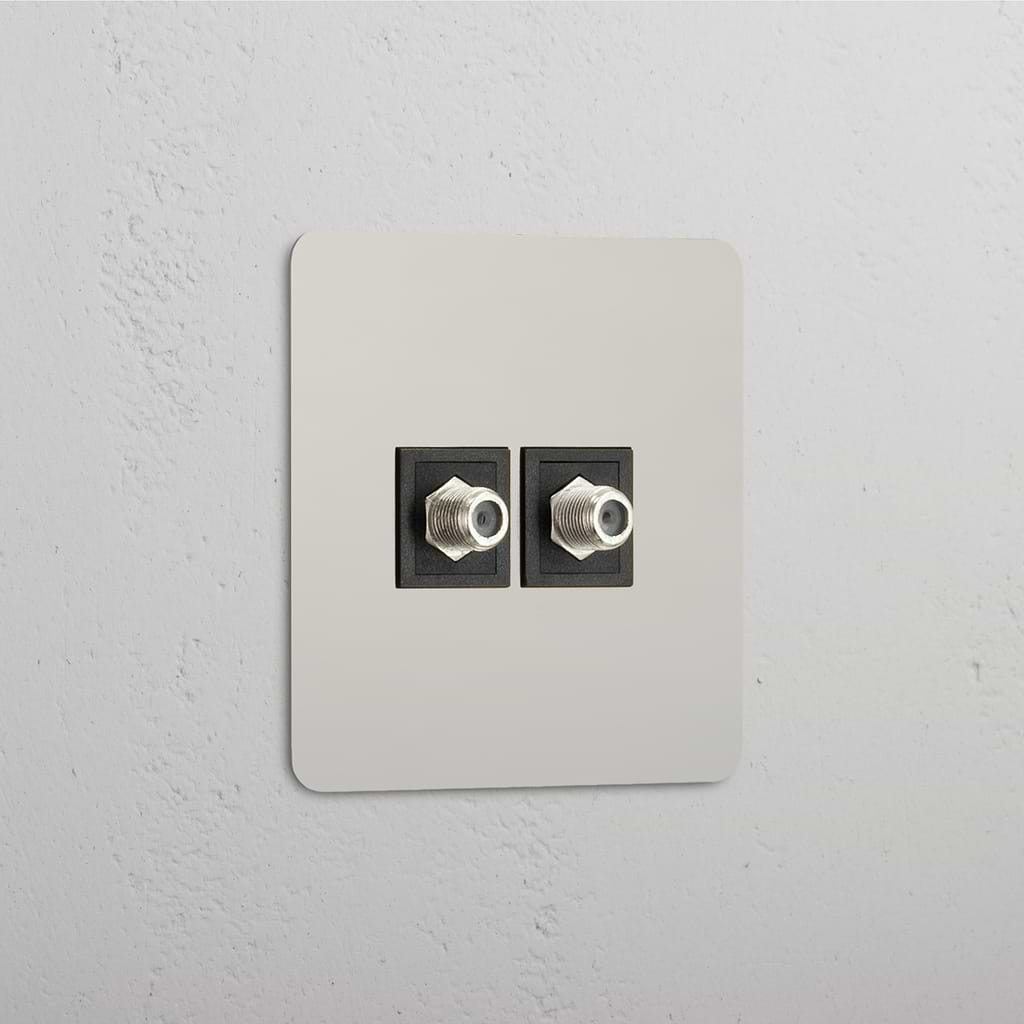 Dual Satellite Signal Accessory: Polished Nickel Black Single 2x Satellite Module