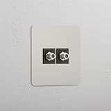 Dual Satellite Signal Accessory: Polished Nickel Black Single 2x Satellite Module