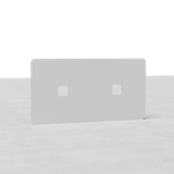 Double 2x Switch Plate EU, paintable, with two square cutouts on a textured background.