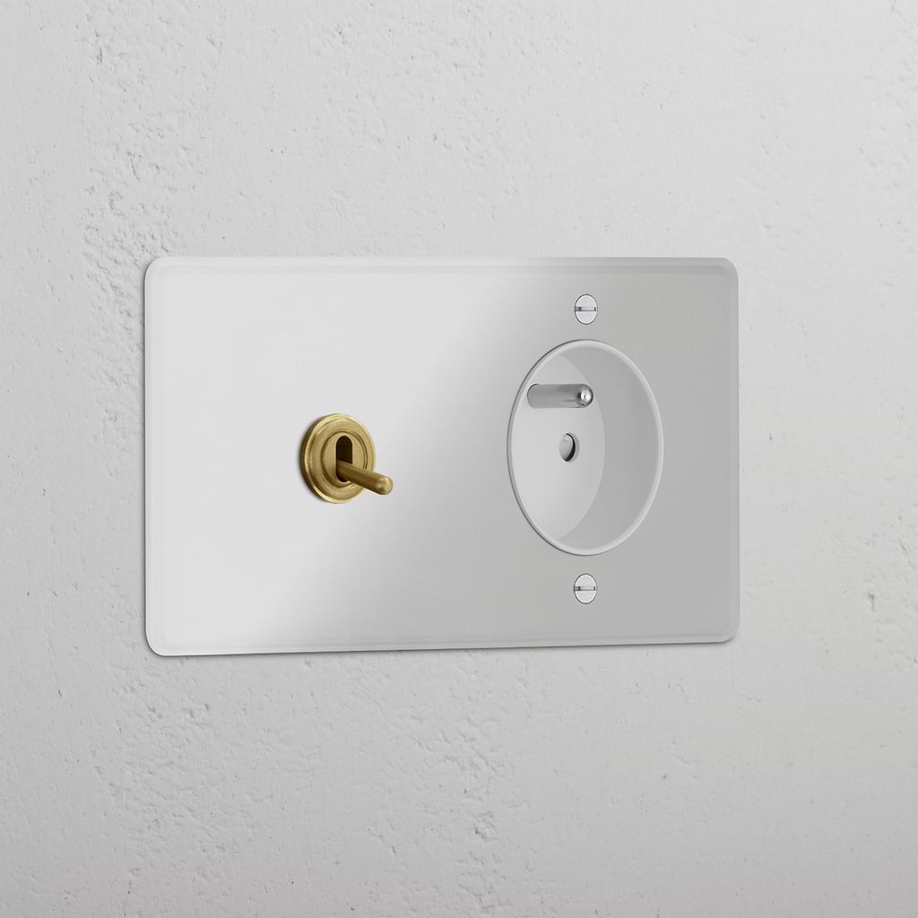 Double Toggle & French Module Round - Clear Antique Brass White 