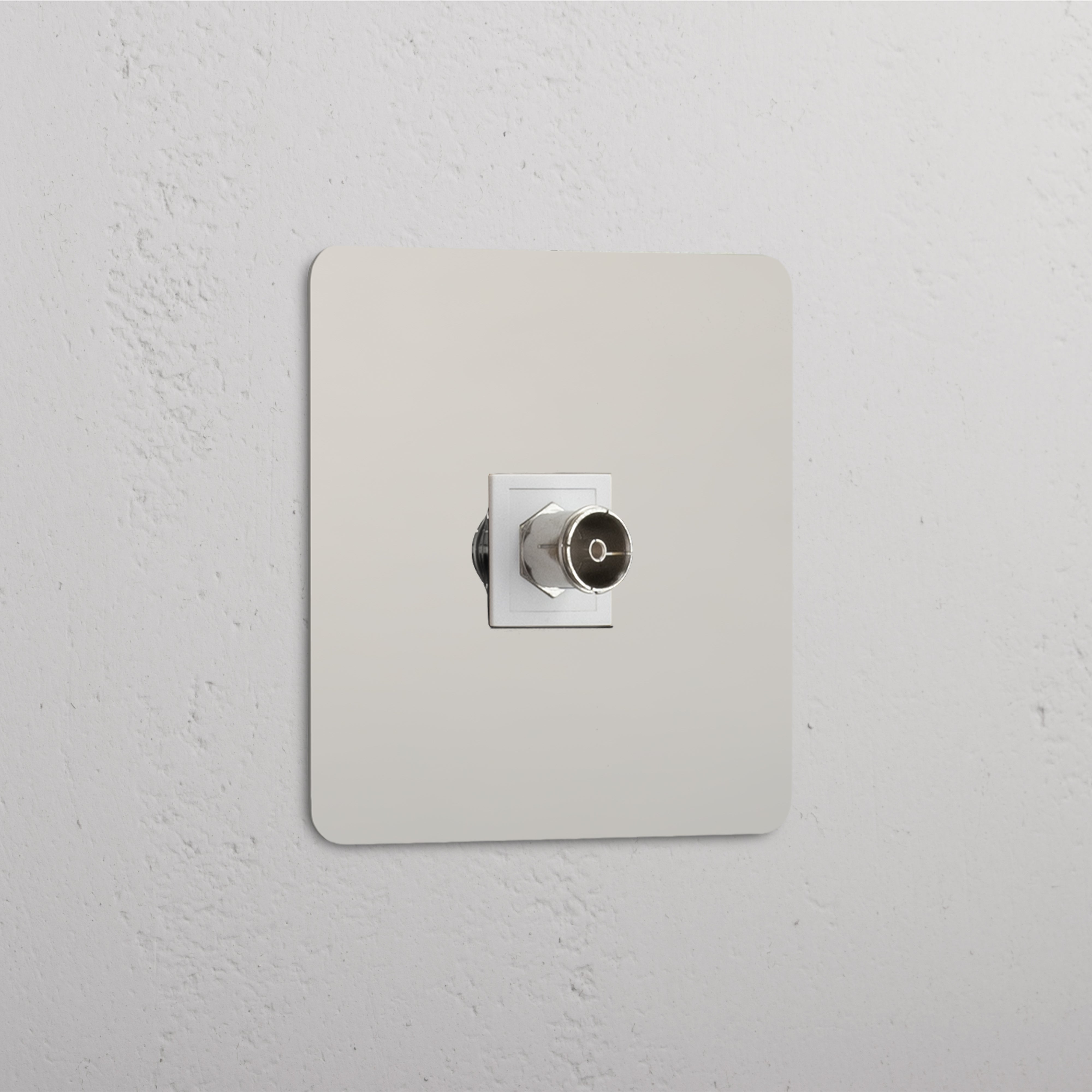 TV Signal Accessory: Single TV Module in Polished Nickel White