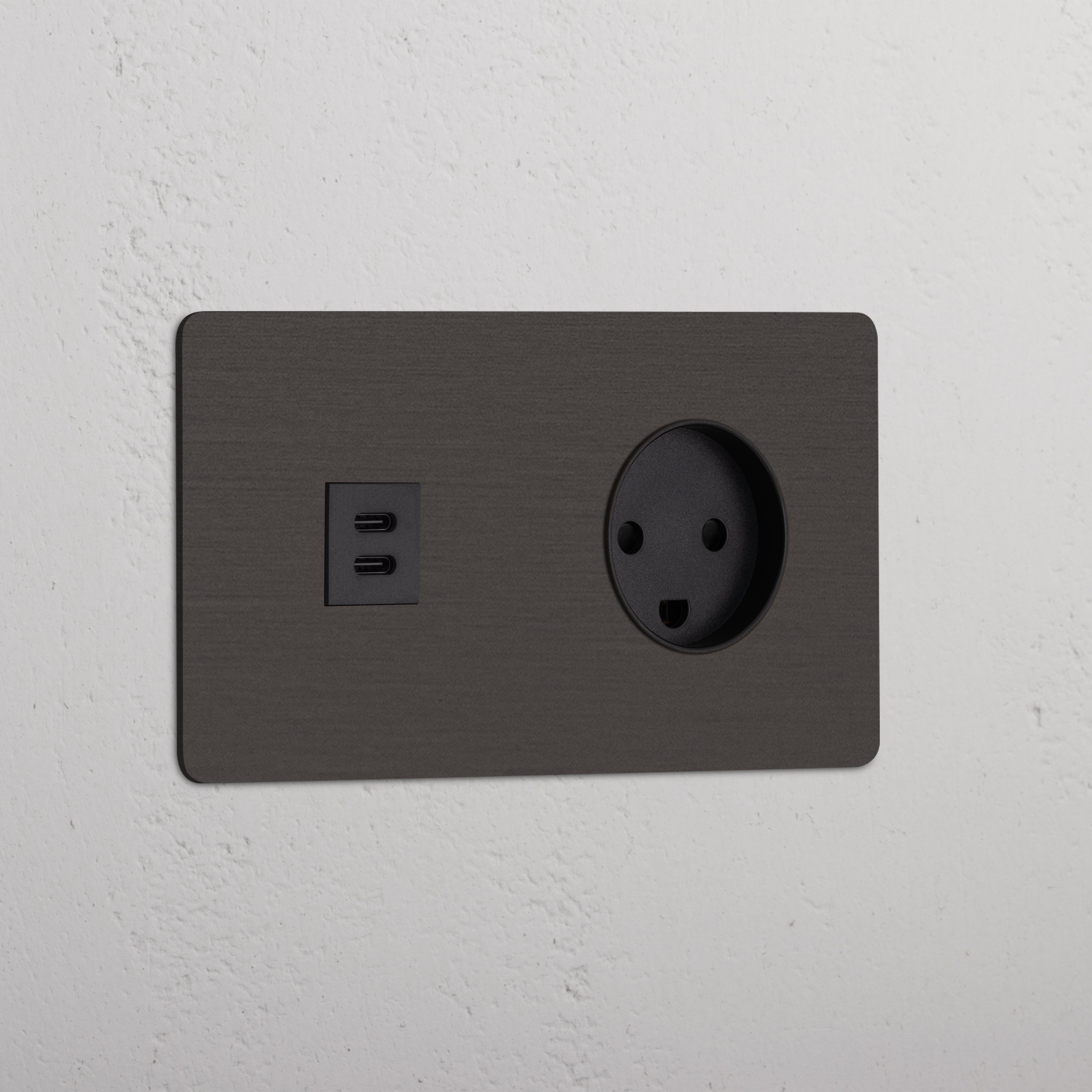 Double USB 30W & Danish Module - Bronze Black