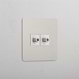 Dual Satellite Signal Accessory: Polished Nickel White Single 2x Satellite Module