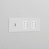 Paintable white panel with triple USB 30W for fast charging and four Bipasso power modules.